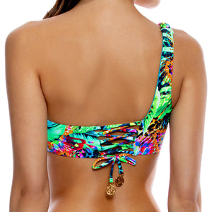 LULI'S SELVA - One Shoulder Braided Laced Back Top