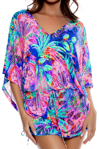 JUNGLE FEVER - Cabana V Neck Dress • Multicolor