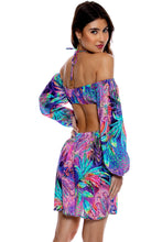 JUNGLE FEVER - Long Sleeve Cut Out Short Dress • Multicolor