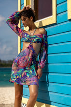 JUNGLE FEVER - Long Sleeve Cut Out Short Dress • Multicolor