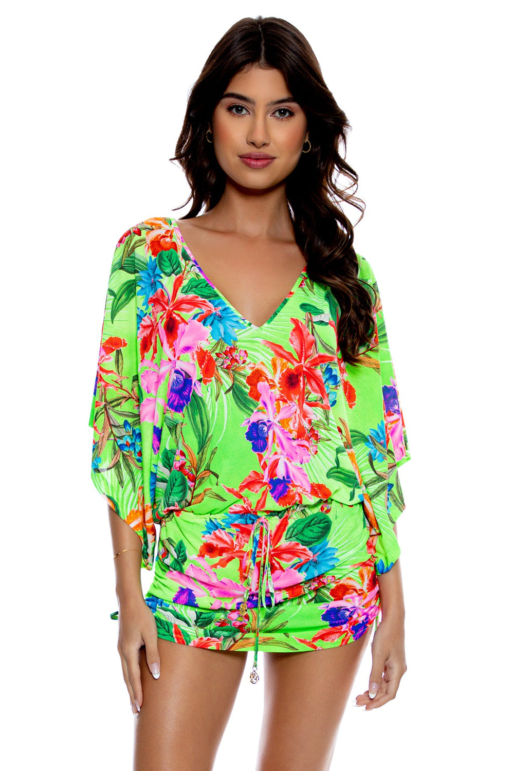 LULI TROPICS - Cabana V Neck Dress • Multicolor
