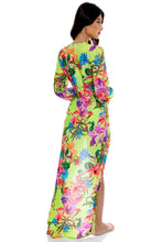 LULI TROPICS - Long Sleeve Duster Blouse Top & Elastic Waist Short • Multicolor