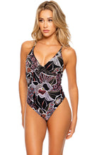 NIGHT GLAM - Laced Up Back High Leg One Piece • Multicolor