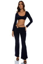 READY TO WEAR - Crop Top & Flare Pant • Black