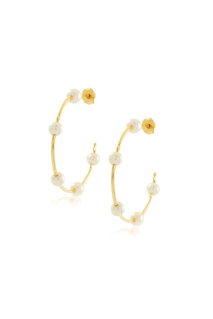JEWELRY - Molly Pearl Hoops • Gold