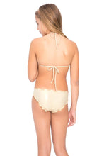 RAYITO DE SOL - Fringe Triangle Top Ruched Back Bikini • Gold Rush