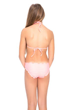RAYITO DE SOL - Fringe Triangle Top Ruched Back Bikini • Pink Sunsets