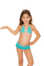BURBUJAS DE AMOR - Triangle Top Skirt Bottom Bikini • Aqua