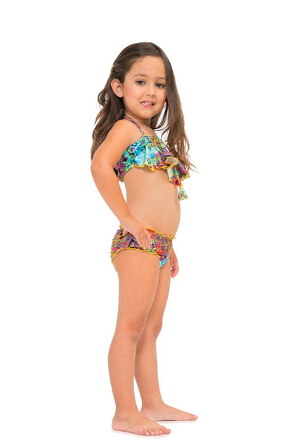 TORNASOL - Cascade Halter Top Ruched Back Bikini • Multicolor