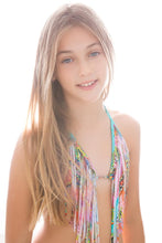 BOHO CHIC - Fringe Triangle Top Ruched Back Bikini • Multicolor