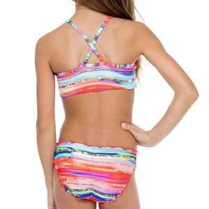 BELLAMAR - Reversible High Neck Top Ruched Back Bikini