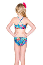 INKED BABE - Ink Mesh High Neck Top Ruched Back Bikini • Multicolor