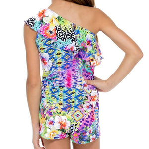 GUAJIRA SUPERSTAR - One Shoulder Ruffle Romper