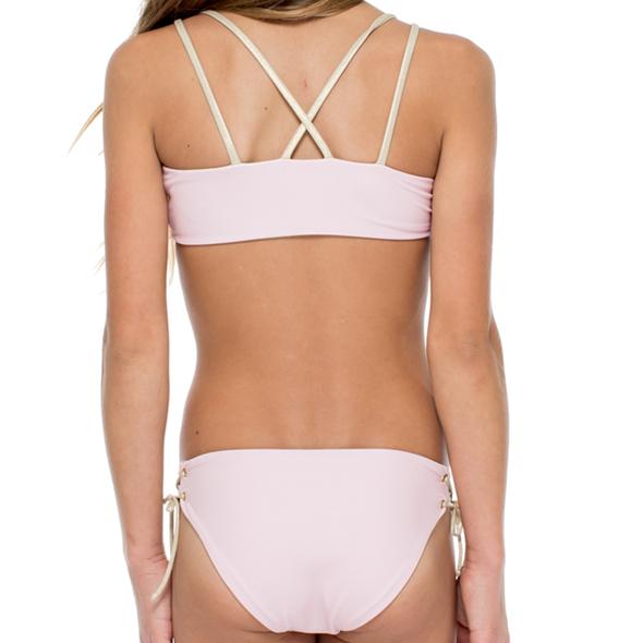 LA CORREDERA - Eyelets Lace Up Triangle Bikini