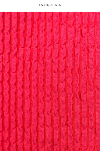 PURA CURIOSIDAD - Open Front Bralette & Seamless Wavy Ruched Back Bottom • Guava